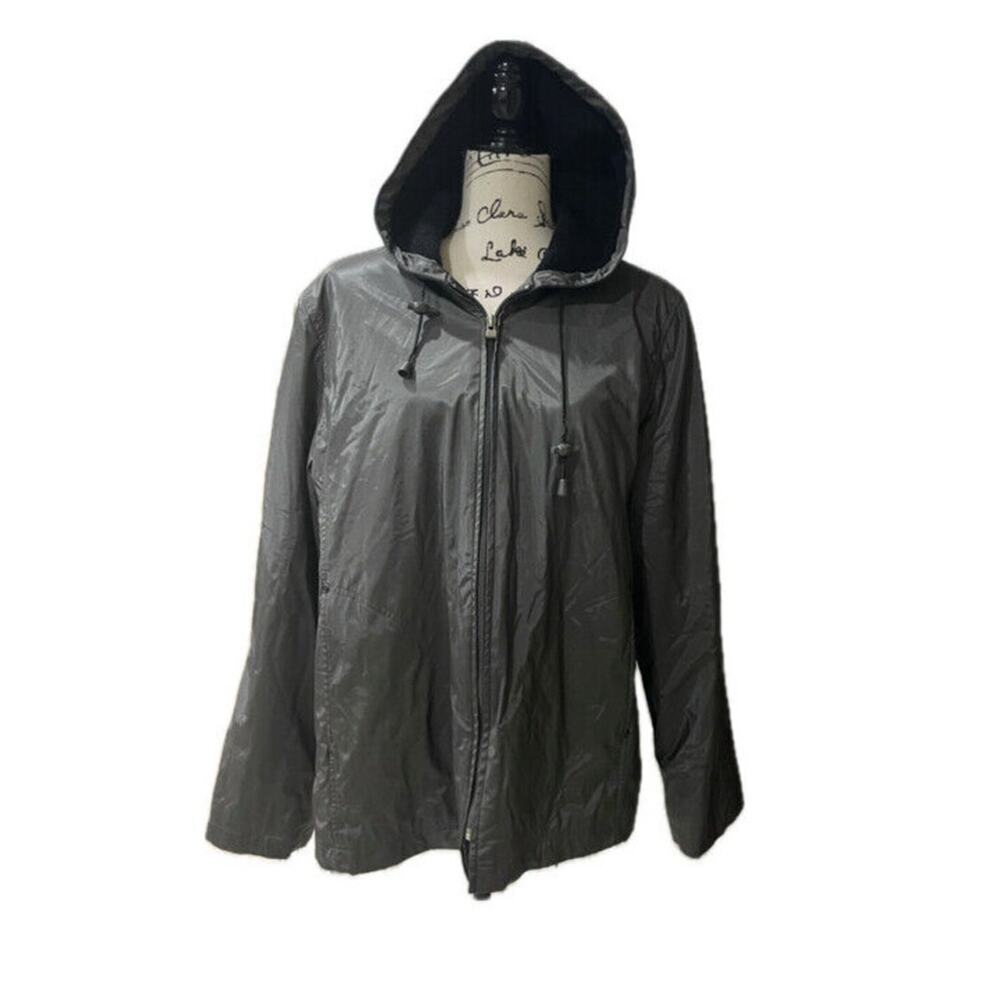 UD UTEX DESIGN RAIN HOODED COAT JACKET ZIP UP SZ LARGE WATER RESISTANT VERSATILE